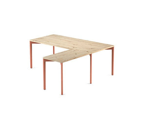 MESA HEXA EN FORMA DE L PARA OFICINA